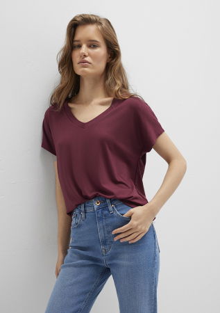 FEMEI - Mavi Tricou Rosu Visiniu Regular Femei