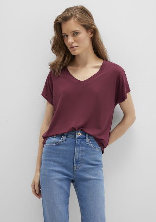 FEMEI - Mavi Tricou Rosu Visiniu Regular Femei