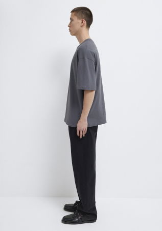 BARBATI - Tricou Gri Inchis Oversize Barbati