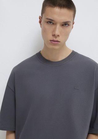 BARBATI - Tricou Gri Inchis Oversize Barbati