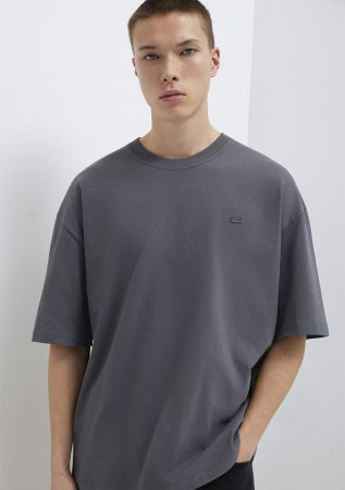 BARBATI - Tricou Gri Inchis Oversize Barbati