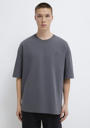BARBATI - Tricou Gri Inchis Oversize Barbati