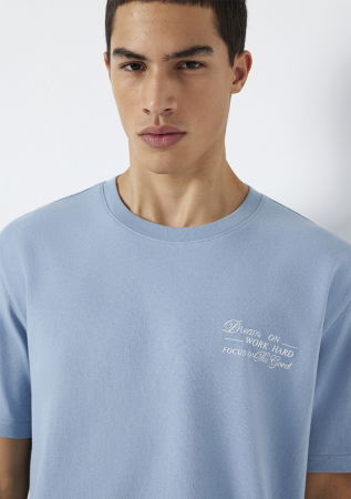 BARBATI - Tricou Albastru Loose Barbati