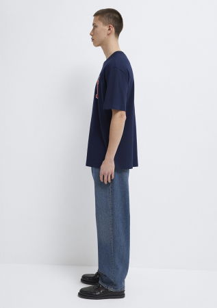 BARBATI - Tricou Navy Loose Barbati