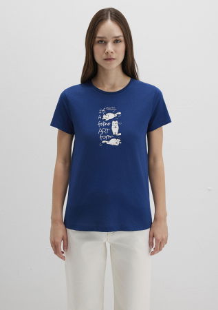 IMBRACAMINTE - Mavi Tricou Navy Semi Slim Femei