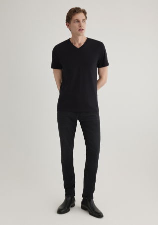 BARBATI - Mavi Tricou Negru Fitted Barbati