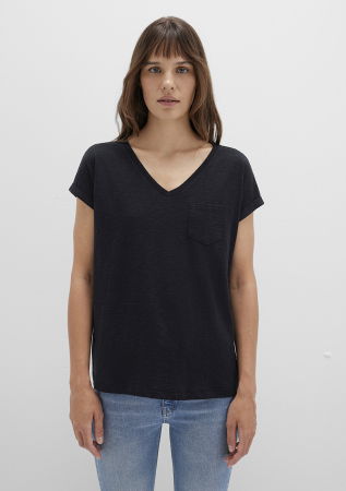 FEMEI - Mavi Tricou Negru Loose Femei