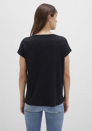 FEMEI - Mavi Tricou Negru Loose Femei