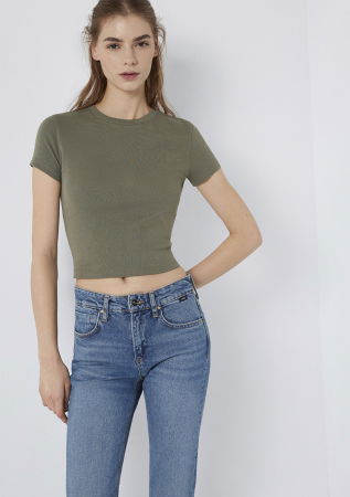 FEMEI - Tricou Verde Masliniu Femei