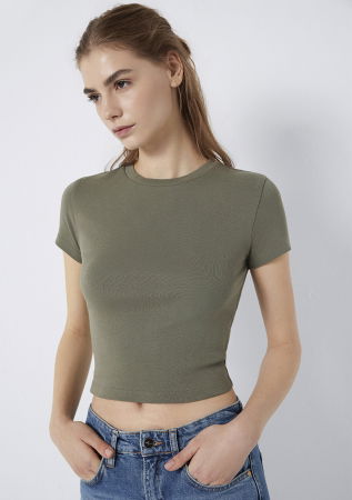 FEMEI - Tricou Verde Masliniu Femei