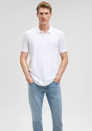 BARBATI - Mavi Tricou Polo Alb  Barbati