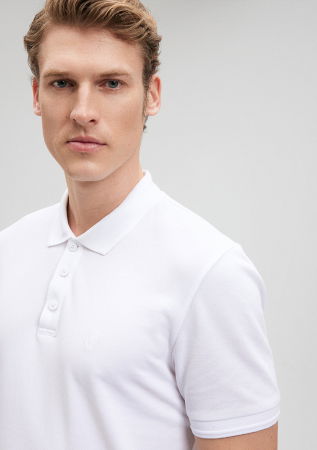 BARBATI - Mavi Tricou Polo Alb  Barbati