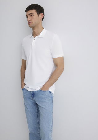 BARBATI - Mavi Tricou Polo Alb Slim Barbati