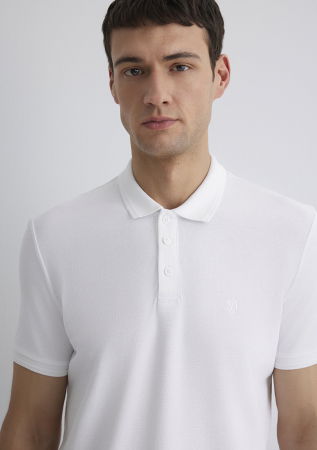 BARBATI - Mavi Tricou Polo Alb Slim Barbati