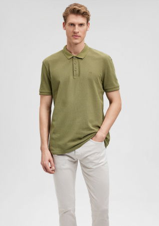 BARBATI - Mavi Tricou Polo Verde Masliniu Slim Barbati