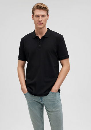 BARBATI - Mavi Tricou Polo Negru  Barbati