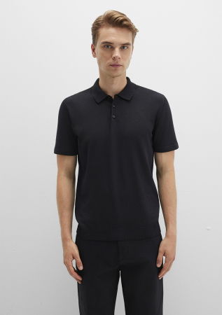 BARBATI - Mavi Tricou Polo Negru  Barbati