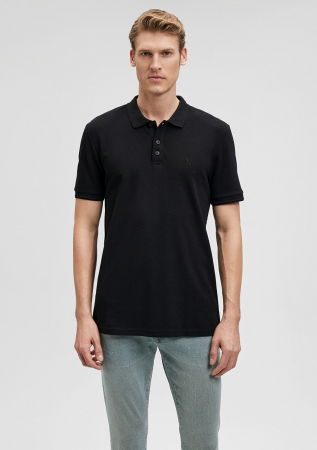 BARBATI - Mavi Tricou Polo Negru  Barbati
