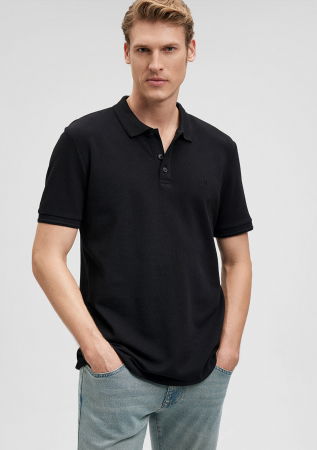 BARBATI - Mavi Tricou Polo Negru  Barbati