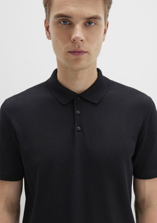 BARBATI - Mavi Tricou Polo Negru  Barbati