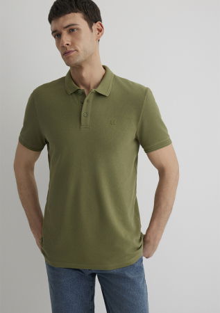 BARBATI - Mavi Tricou Polo Verde Masliniu Slim Barbati