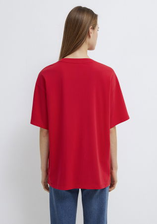FEMEI - Tricou Rosu Oversize Femei