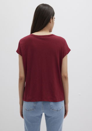 FEMEI - Mavi Tricou Rosu Regular Femei