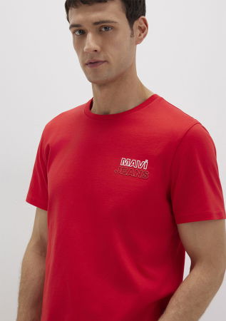 BARBATI - Mavi Tricou Rosu Slim Barbati