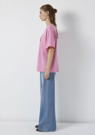 FEMEI - Tricou Roz Deschis Oversize Femei