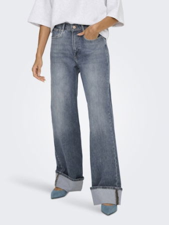 ЖЕНЩИНЫ - Only Джинсы Blue Grey Denim Bottom Wide