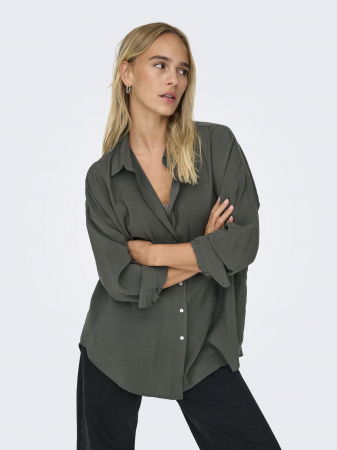 Рубашки - Only Женская Рубашка Тёмная Серая 