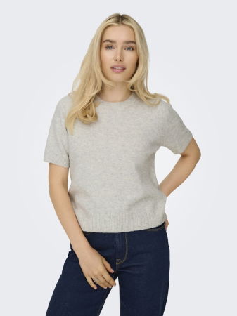 Pulovere si Cardigane - Only Pulover Cu Maneca Scurta Gri Deschis  Femei