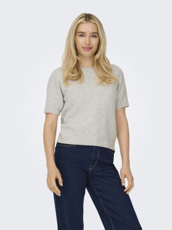 Pulovere si Cardigane - Only Pulover Cu Maneca Scurta Gri Deschis  Femei