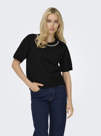 Pulovere si Cardigane - Only Pulover Cu Maneca Scurta Negru  Femei