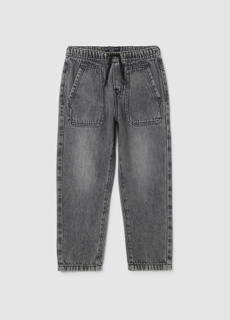 Джинсы - OVS Kids Джинсы На Резинке Для Мальчиков Чёрные 3-10 Лет