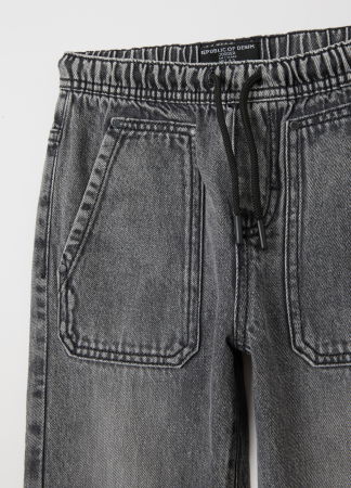 BAIETI - OVS Kids Blugi Cu Elastic Negri Baieti 3-10 Ani