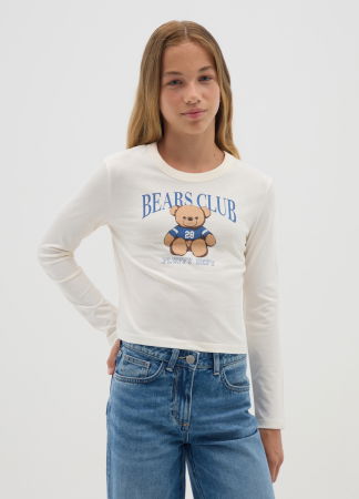 FETE - OVS Kids Bluza Gri/Alba Fete 10-15 Ani