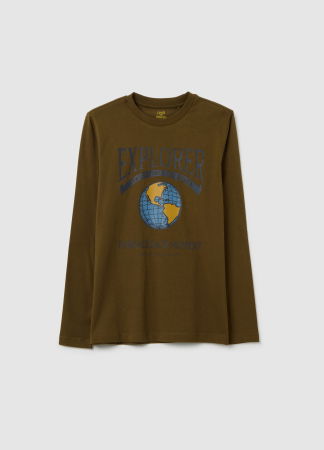 Hanorace - OVS Kids Bluza Military Olive Baieti 10-15 Ani