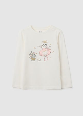 Fetite 3-10 ANI - OVS Kids Bluza White Alyssum Fete 3-10 Ani