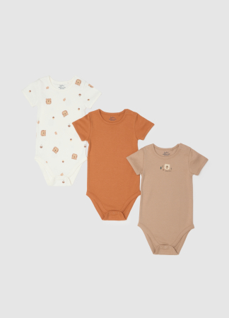 Baieti 0-9 LUNI - OVS Kids Body Maneca Scurta Amber Brown Baieti 0-9 Luni
