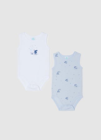 BAIETI - OVS Kids Body Maneca Scurta Light Blue Baieti 0-9 Luni