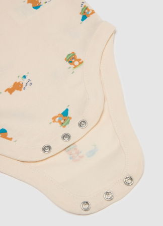 Body si Salopete - OVS Kids Body Maneca Scurta Stone Green Fete 0-9 Luni