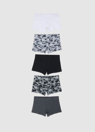 Accesorii - Boxeri Negri/Albi Baieti 3-10 Ani