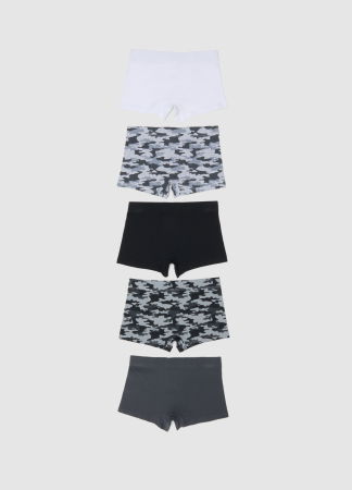 Accesorii - Boxeri Negri/Albi Baieti 3-10 Ani