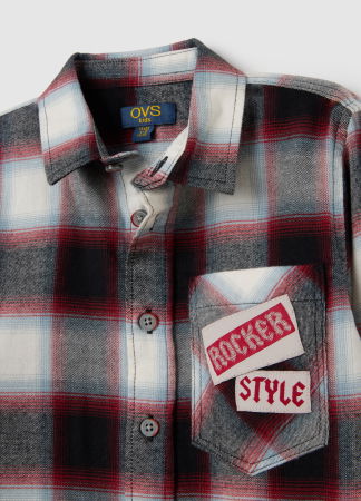 Рубашки - OVS Kids Рубашка С Длинным Рукавом Для Мальчиков Black/Red Check 3-10 Лет
