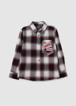 Camasi - OVS Kids Camasa Maneca Lunga Black/Red Check Baieti 3-10 Ani