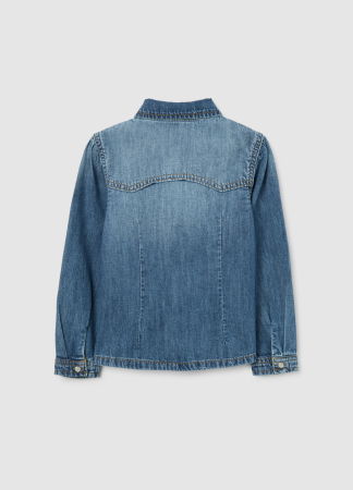 Девочки 3-10 ЛЕТ - OVS Kids Рубашка С Длинным Рукавом Для Девочек Medium Blue 3-10 Лет