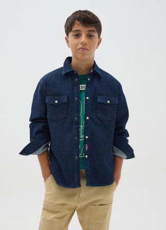 МАЛЬЧИКИ - OVS Kids Рубашка С Коротким Рукавом Для Мальчиков Medium Dark Blue 10-15 Лет