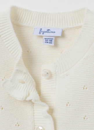 Tricotaje - OVS Kids Cardigan White Alyssum Fete 9-36 Luni