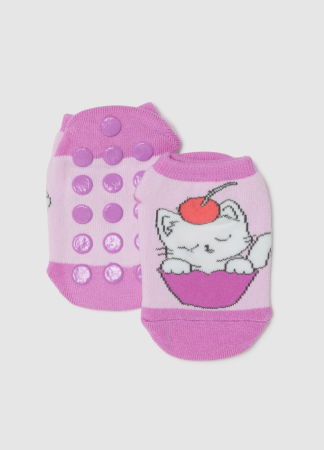 Accesorii - Ciorapi Antislip Violeti Fete 3-10 Ani